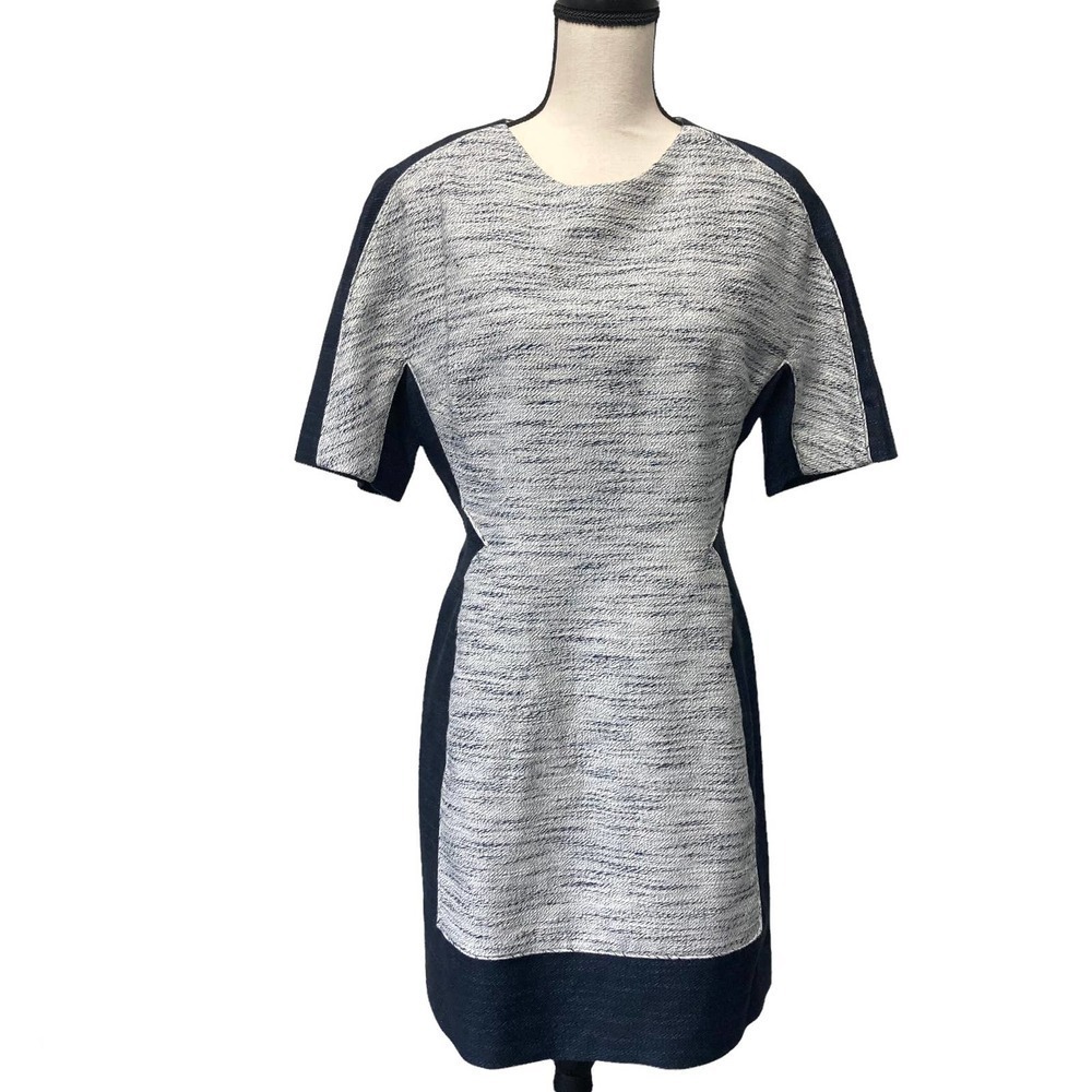 3.1 phillip lim mixed media linen sheath dress